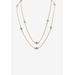 Women's Gold Tone Endless 48" Necklace with Princess Cut Birthstone by PalmBeach Jewelry in December