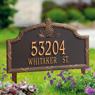 Pineapple Address Plaques - Lawn Plaque, Copper Lawn Plaque, Standard - Frontgate