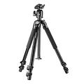 Mantona Basic Scout Makro Fotostativ, Kamerastativ bis 153cm, ideal für Makro durch umkehrbare + 2. kurze Mittelsäule, sehr vielseitig für Outdoor Fotografie und DSLR Kamera, kompakt stabiles Stativ