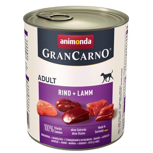 6 x 800 g animonda GranCarno Original Adult Rind & Lamm Hundefutter nass