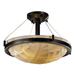 Justice Design Group Porcelina 21 Inch 3 Light Semi Flush Mount - PNA-9681-35-BMBO-MBLK