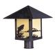 Arroyo Craftsman Timber Ridge 10 Inch Tall 1 Light Outdoor Post Lamp - TRP-9TR-WO-BK