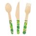 Oriental Trading Company Wood Cutlery Tropical Leaf Set, Party Supplies, 24 Pieces Wood in Brown/Green | Wayfair 13963868