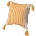 Dakota Fields 16" Handwoven Cotton Throw Pillow Cover w/ Striped Lines without Cushion in Yellow | 16 H x 16 W x 16 D in | Wayfair