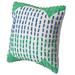 Dakota Fields 16" Handwoven Cotton Throw Pillow Cover w/ Ribbed Line Dots & Wave Border w/ Filler & Cushion in Green | 16 H x 16 W x 16 D in | Wayfair