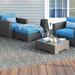 Blue/Gray 90 x 90 x 0.03 in Area Rug - Corrigan Studio® Enslee Cabana Tile Alloy-Ivory Indoor/Outdoor Area Rug | 90 H x 90 W x 0.03 D in | Wayfair