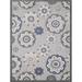 Gray 108 x 79 x 0.25 in Area Rug - Bungalow Rose Floral Machine Woven Indoor/Outdoor Area Rug Polypropylene | 108 H x 79 W x 0.25 D in | Wayfair