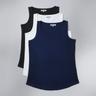 Longline Cotton Vest Tops Dark Mix Size 16 Pack Of 3