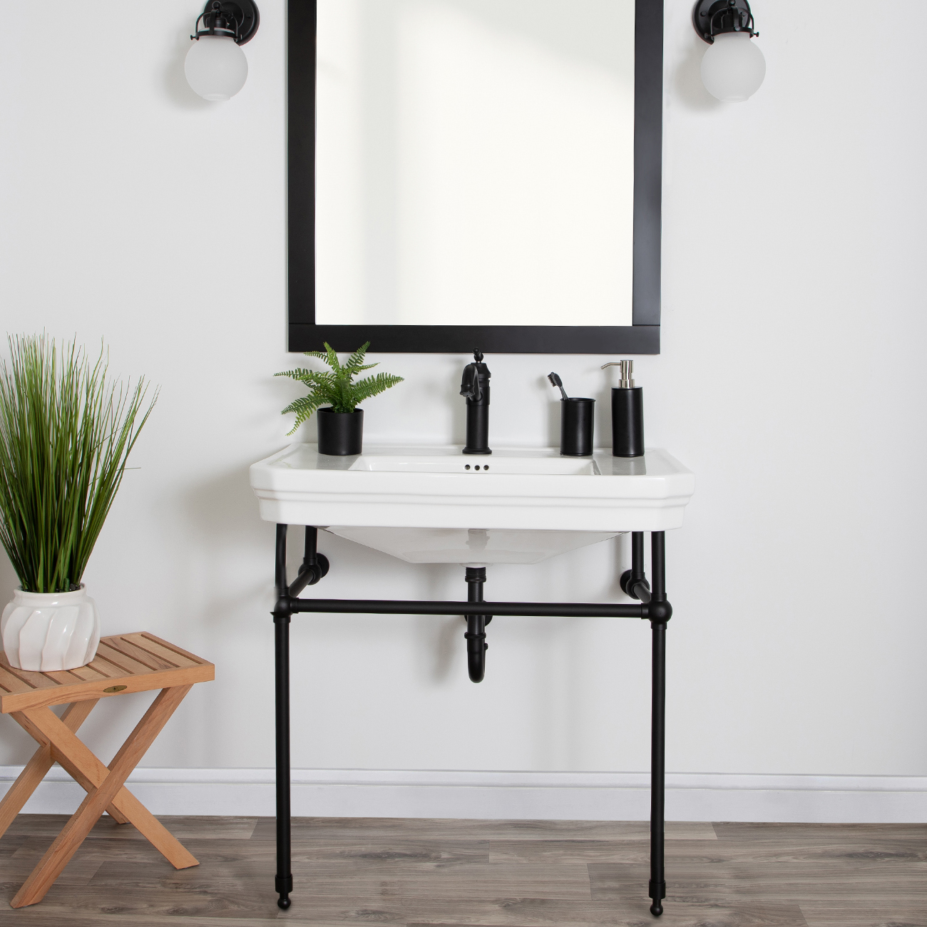 Randolph Morris Oxford 32 Inch Console Bathroom Sink - Single Hole Faucet Drilling RMM062-1-MB