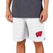 Men's Concepts Sport White/Charcoal Wisconsin Badgers Throttle Knit Jam Shorts