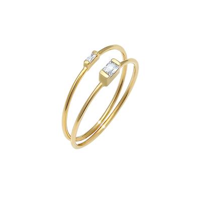 Elli Stapelringe Zirkonia Rechteck 2er Set 925 Silber 52 Damen Image
