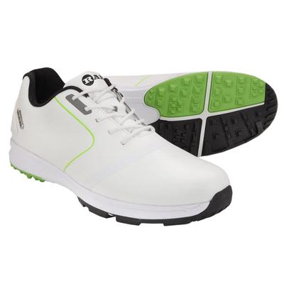 Ram Golf Player Waterproof Mens Golf Shoes - White / Green 7.5