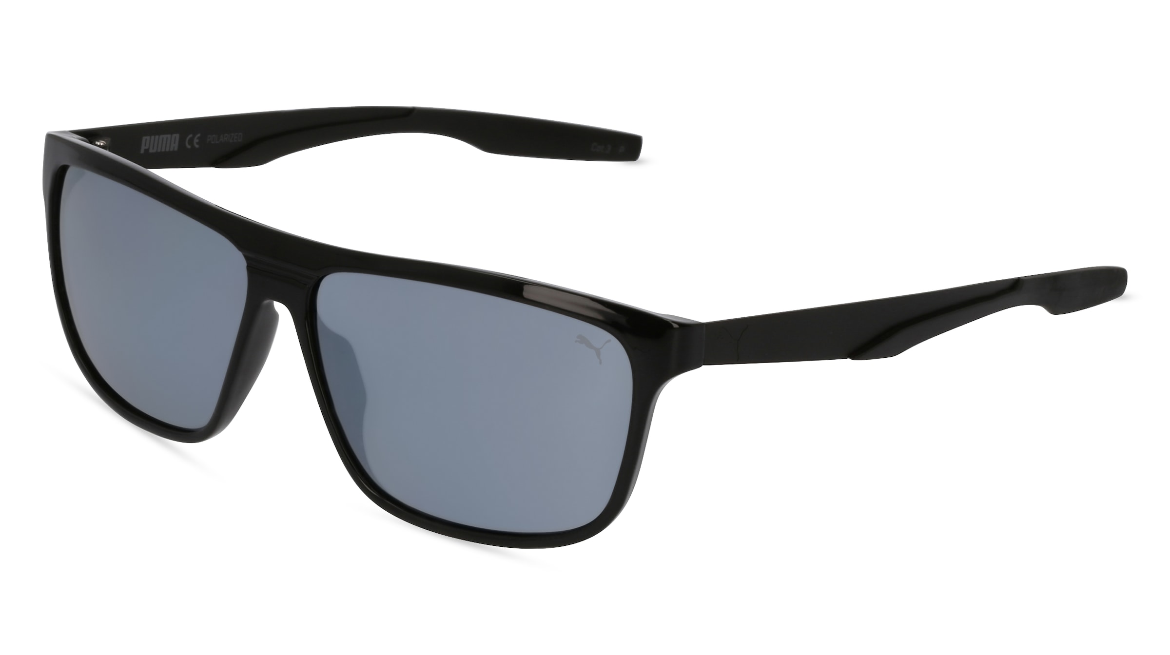 Puma PU0221S Herren-Sonnenbrille Vollrand Quadratisch Kunststoff-Gestell, schwarz