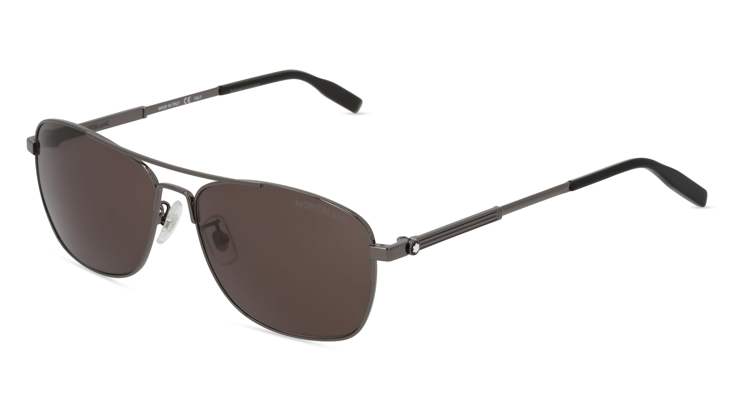 Montblanc MB0026S Herren-Sonnenbrille Vollrand Quadratisch Metall-Gestell, grau