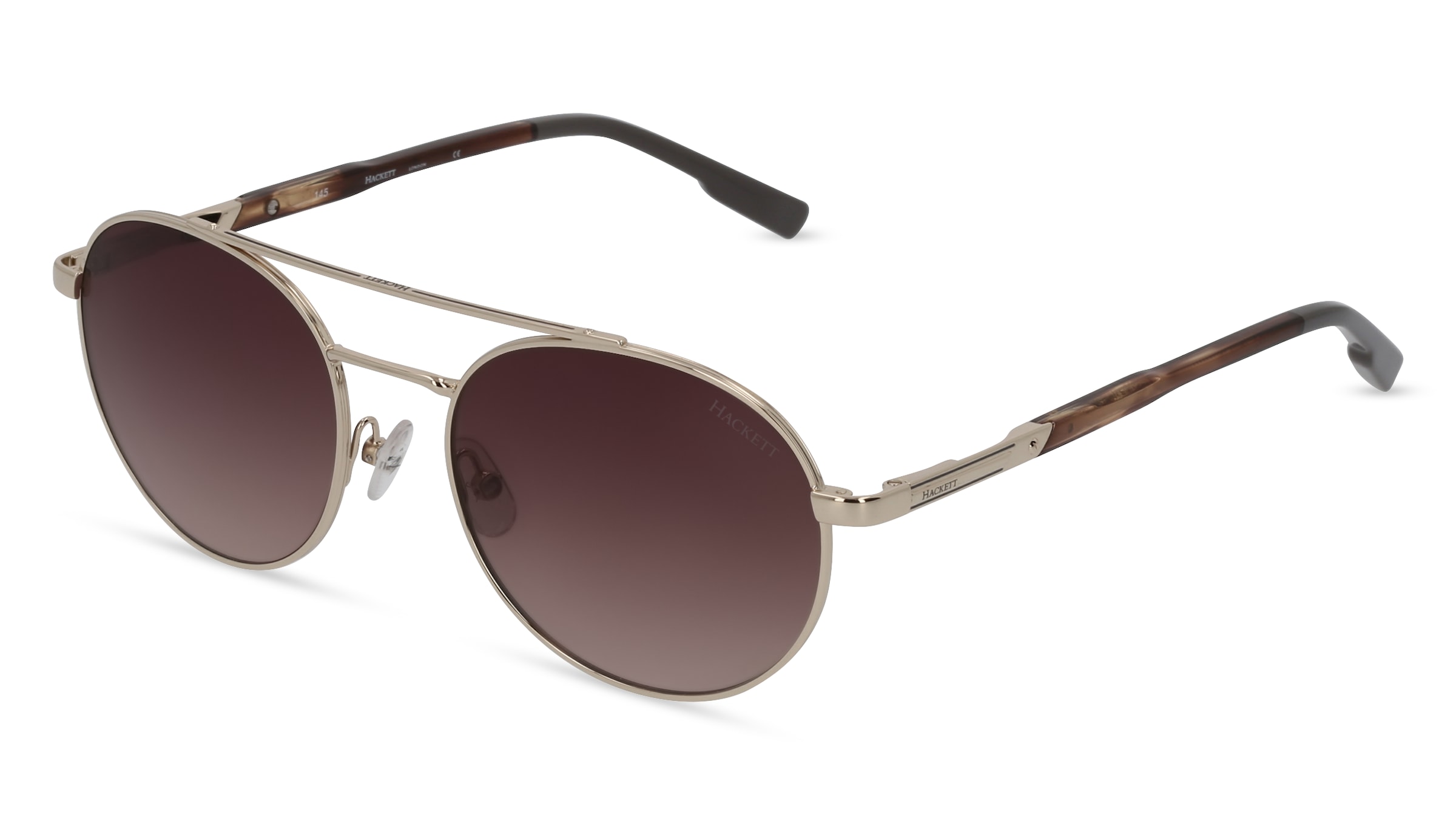 Hackett HE 1144 Unisex-Sonnenbrille Vollrand Panto Metall-Gestell, gold