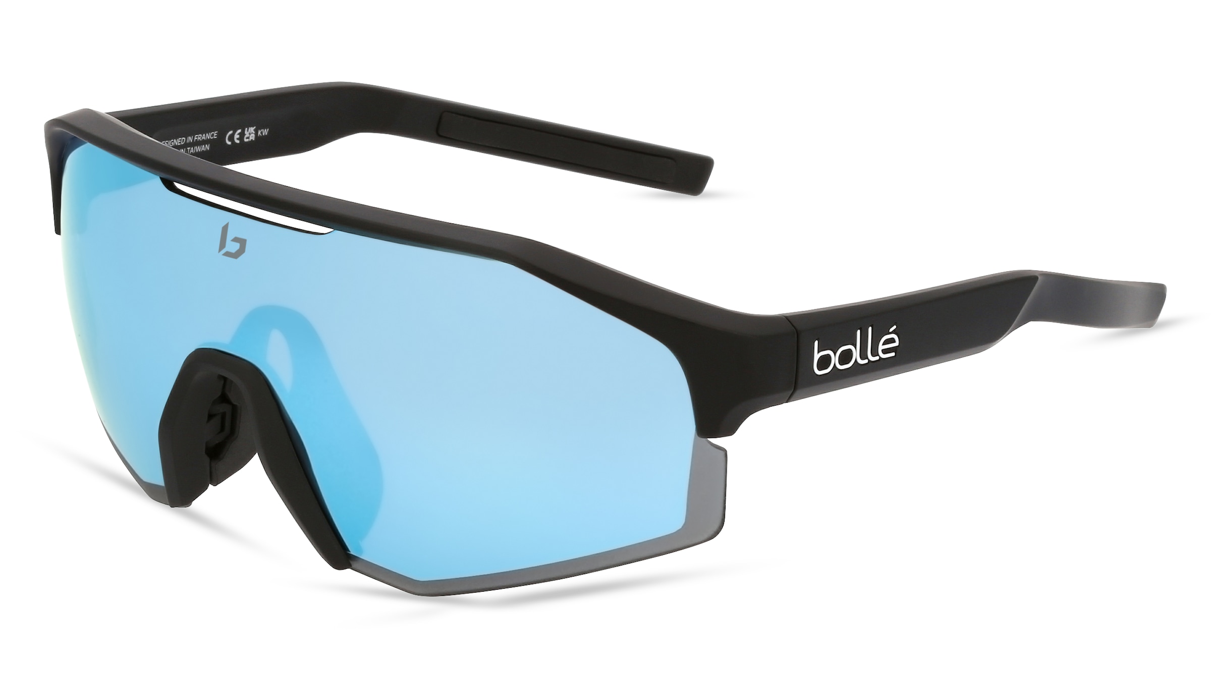 Bollé LIGHTSHIFTER Unisex-Sonnenbrille Vollrand Monoscheibe Kunststoff-Gestell, schwarz