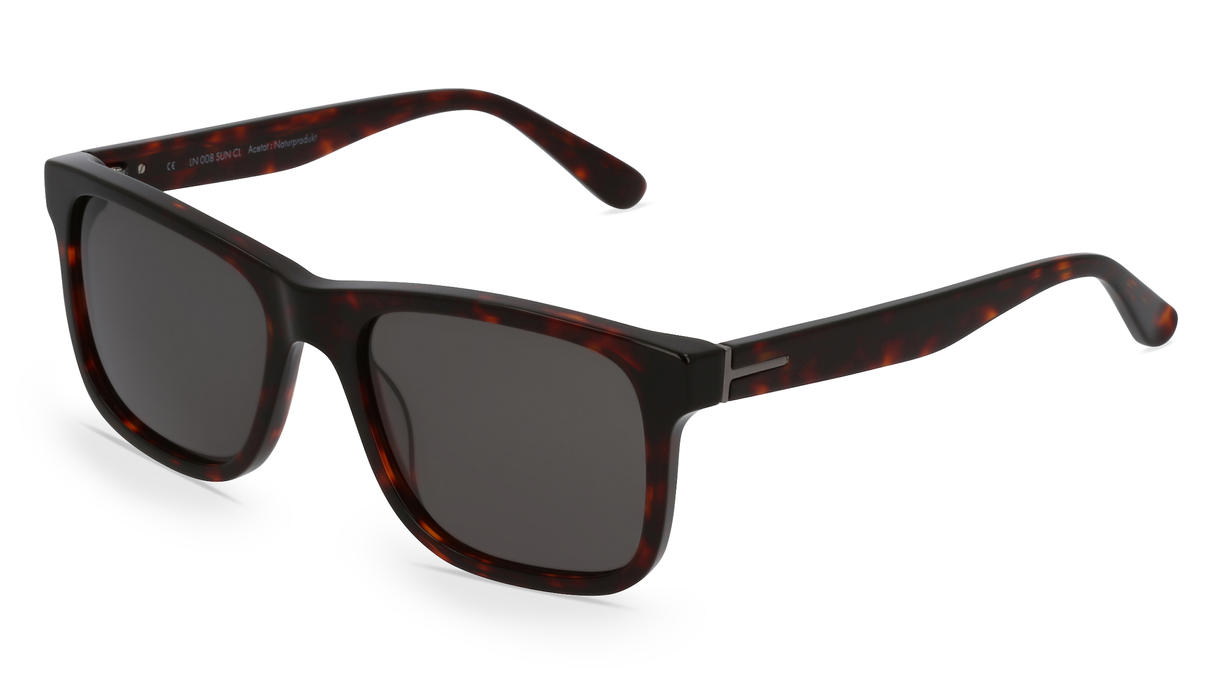Fielmann LN 008 SUN CL Herren-Sonnenbrille Vollrand Quadratisch Blockacetat-Gestell, braun