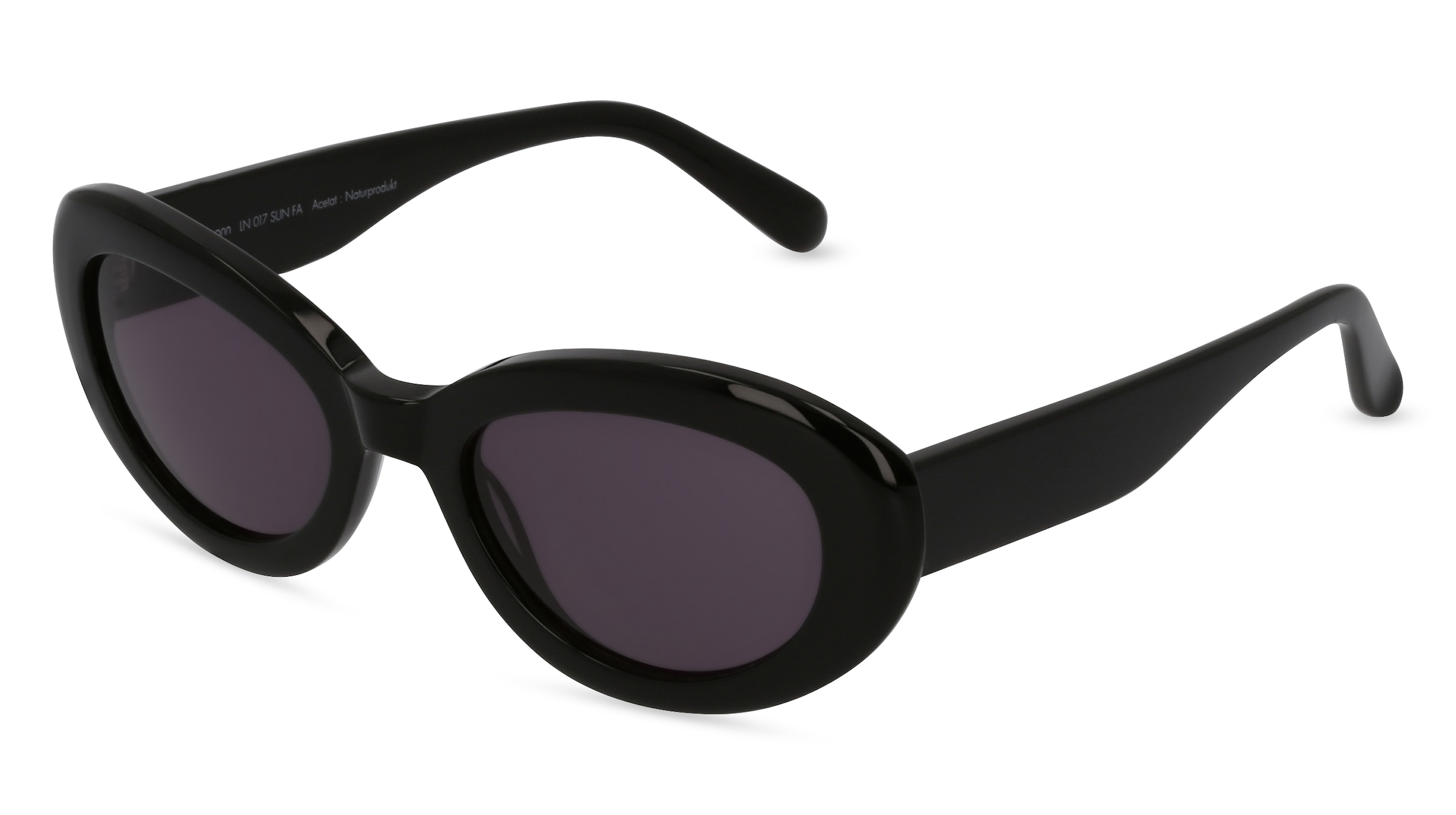 Fielmann LN 017 SUN FA Damen-Sonnenbrille Vollrand Oval Acetat Extrudiert-Gestell, schwarz