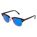 Ray-Ban RB 3016 CLUBMASTER Unisex-Sonnenbrille Vollrand Browline Acetat-Gestell, braun