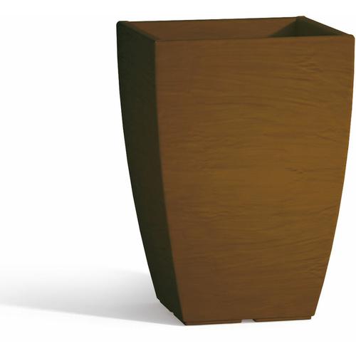 Harz-Blumentopf mod. Aloe eckig 27x27 cm h 40 Braun