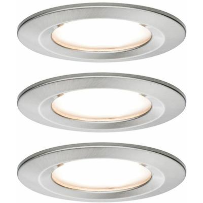 Nova Bad-Einbauleuchte 3er Set led led 18 w IP44 Eisen (gebürstet) - Paulmann