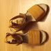 J. Crew Shoes | J.Crew Corsica Dusty Cypress Tumbled Leather Wedge Sandal In Size 10 | Color: Tan | Size: 10