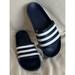 Adidas Shoes | Men’s Adidas Size 9 Adilette Aqua Slides Men's Blue Navy/White Stripes F35542 | Color: Blue | Size: 9