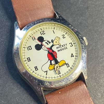Disney Accessories | Disney Mickey Mouse Watch Special Edition. Band Has Extreme Wear. See Photos. | Color: Brown/Silver | Size: Os