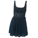 Free People Dresses | Free People 2 Black Crochet Lace Cut Out Mini Dress | Color: Black | Size: 2