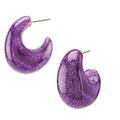 Kate Spade Jewelry | Kate Spade Adore-Ables Huggie Hoop Earrings In Purple Glitter | Color: Gold/Purple | Size: Os