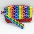 Disney Bags | Disney Mickey Rainbow Inspired Cosmetic Wristlet Handmade | Color: Red/Yellow | Size: Os