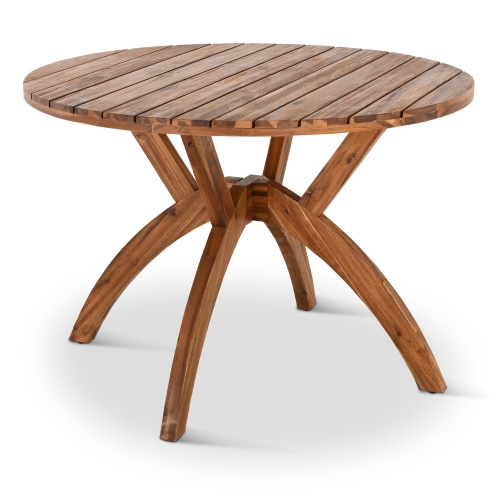 Garten-Esstisch Holz 110 cm Ø, wetterfest, runder Tisch für Garten, Terrasse, Outdoorbereich und Wintergarten, Akazie geölt, Raburg Kira Image