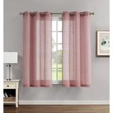 Creative Home Ideas Solid Color Sheer Thermal Single Curtain Panel Polyester in Pink/Brown | 63 H x 38 W in | Wayfair YMC016551