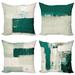 East Urban Home Grunge Throw Pillow Cushion Case Pack Of 4, Abstract & Modern Style Brushstroke Ornaments Geometric Squares | Wayfair