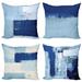 East Urban Home Grunge Throw Pillow Cushion Case Pack Of 4, Abstract & Modern Style Brushstroke Ornaments Geometric Squares | Wayfair