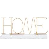 Gracie Oaks Jazay Home Letter Sign Block Wood in Brown/White/Yellow | 11.81 H x 5.31 W x 3.14 D in | Wayfair 10245C45741E44DBB22BE6D879E97B46