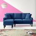 Blue Sectional - Hashtag Home Pliner 77.16" Wide Reversible Sofa & Chaise w/ Ottoman Polyester | 35 H x 77.16 W x 54.72 D in | Wayfair