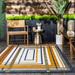 Blue/Green 72 x 48 x 0.2 in Indoor/Outdoor Area Rug - Orren Ellis Bennie Transitional Striped Indoor/Outdoor Area Rug | Wayfair