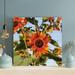 Rosalind Wheeler Orange Sunflowers During Daytime - 1 Piece Rectangle Graphic Art Print On Wrapped Canvas in Brown/White | Wayfair