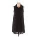 Charming Charlie Casual Dress - A-Line Cowl Neck Sleeveless: Black Solid Dresses - Women's Size Small