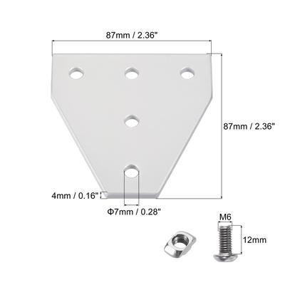 Corner Bracket Plate T Shape Joint Kits Aluminum Profile 2 Pcs