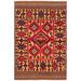 ECARPETGALLERY Hand-knotted Tajik Caucasian Red Wool Rug - 3'10 x 6'1