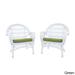 Santa Maria White Rocker Wicker Chair With Cushion - Set of 4 - 29" x 35" x 36"