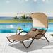 VredHom Outdoor Double Chaise Lounge with Wheels & Headrest - 54.93 W x 72.84 L x 64.57 H inch