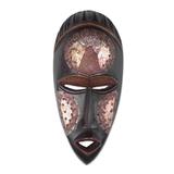 Handmade Dark Face African Wood Mask (Ghana)