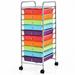 10 Drawer Rolling Storage Cart Organizer - 13" x 15" x 34"(W x D x H)