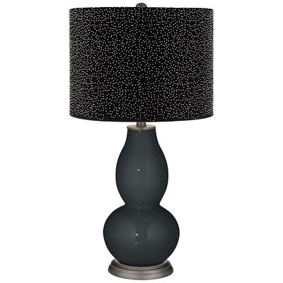Black of Night Double Gourd Lamp w/ Black Scatter ...