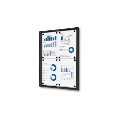 SHOWDOWN Displays Showdown Schaukasten für Innen Economy SCXS - 4x DIN A4 - Aluminium - Schwarz Image