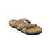 Women's Suede Leather Braided Criss Cross Footbed Sandal by GaaHuu in Tan (Size 8 M)