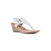 Women's White Mountain Aida Cork Wedge Sandal by White Mountain in White Smooth (Size 7 M)